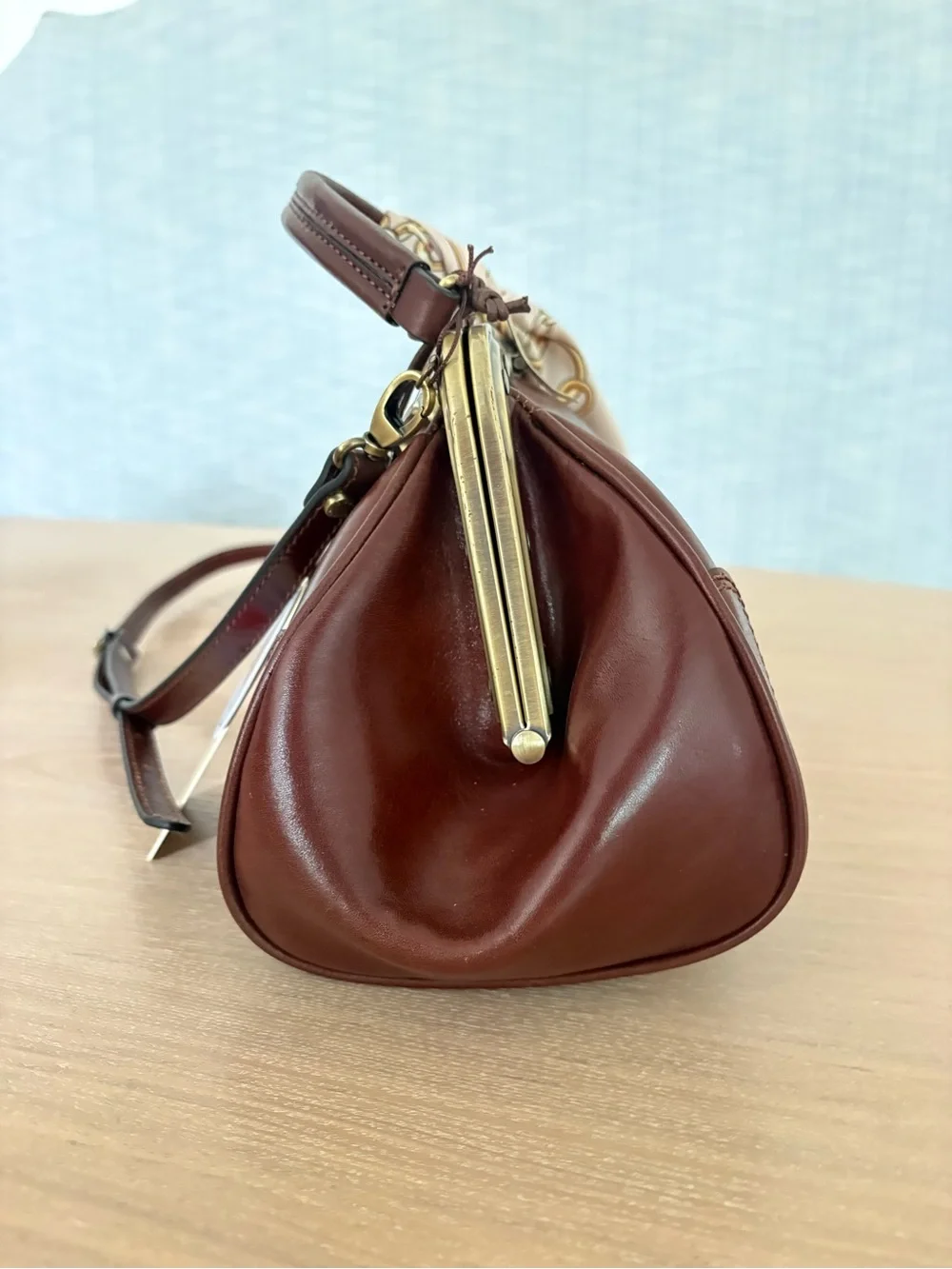 NWT Gianni Conti Italian Leather Doctor Bag Satchel Crossbody Purse W/ Dustbag